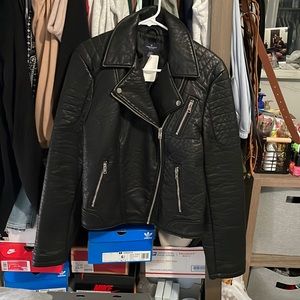 American Eagle Faux Leather Jacket Coat size Large